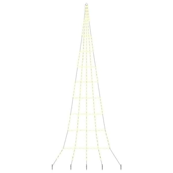 Juletræ - EKSKLUSIV HUS - 511 cm - Varm hvid - LED 8 tilstande - Stik til jorden Vit varm