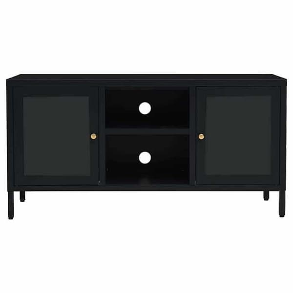 Maison Exclusive - TV-møbel Sort 105x35x52 cm Stål og glas