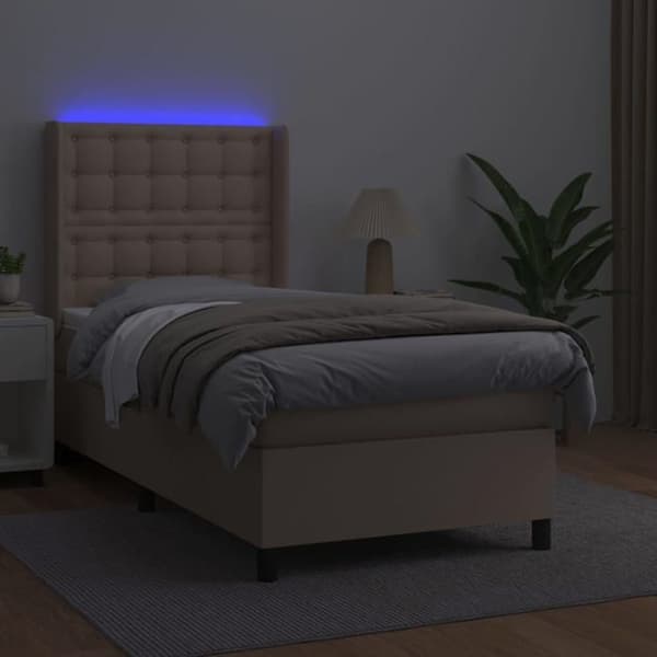 Maison Exclusive - Puuliitinpatja LED Cappuccino 90x190cm