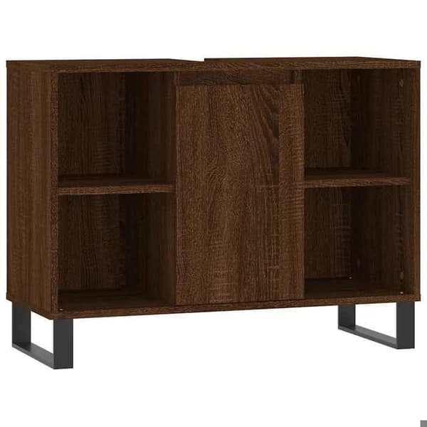 Maison Exclusive - Badeværelsesskab i brunt egetræ 80x33x60cm ingeniørtræ