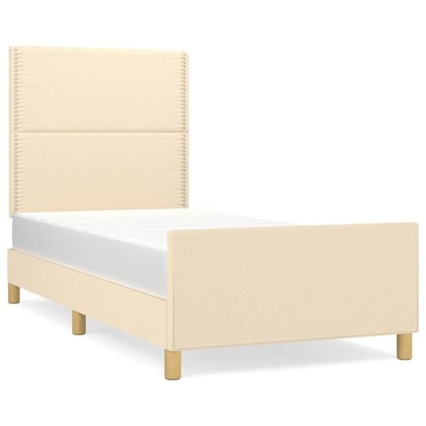 Maison Exclusive - Sengestel uden madras creme 90x200 cm stof