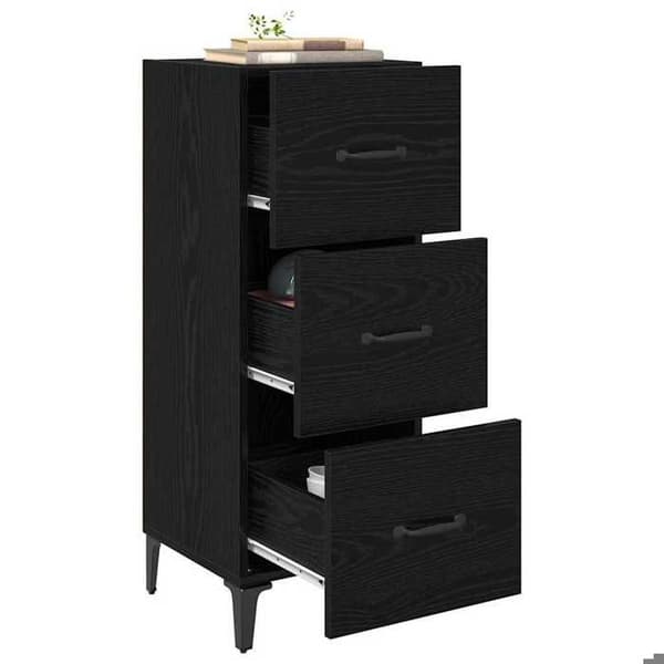 Maison Exclusive - Buffet Sort eg 34,5 x 34 x 90 cm Ingeniørtræ
