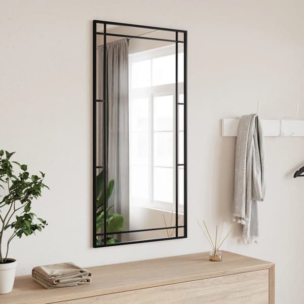 Maison Exclusive - Svart väggspegel 50x100 cm rektangulär järn