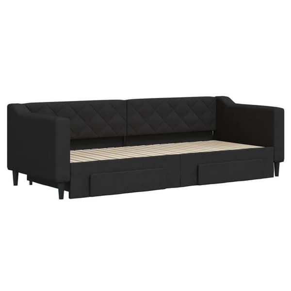 Seng i dag - EKSKLUSIV HUS - 80x200 cm - Sovesofa - Med skuffer - Sort svart