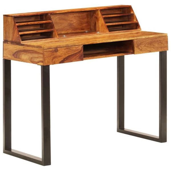 Maison Exclusive - Kontor 110x50x94 cm Solid Seshamtræ og stål