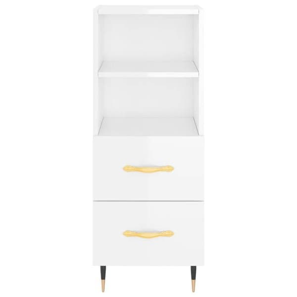 Maison Exclusive - Buffé Vit glänsande 34,5x34x90 cm Ingenjörsträ