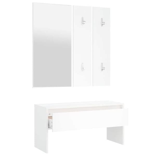 Maison Exclusive - Set med hallmöbler Vit Ingenjörsträ