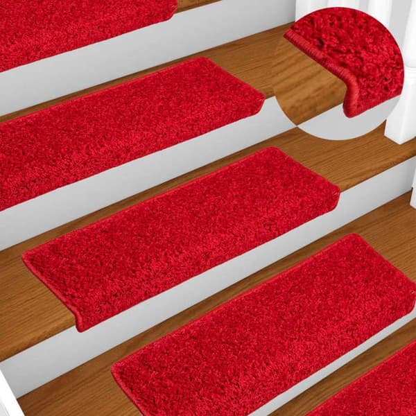Maison Exclusive - Trappe tæppe 10 stykker 65 x 21 x 4 cm Rød rektangulær kant Röd