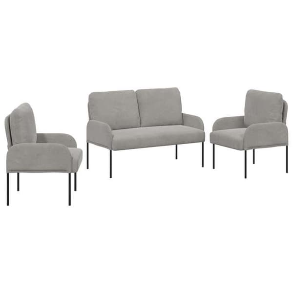 Maison Exclusive - 3-delt sofa sæt Lys grå Krydsfiner