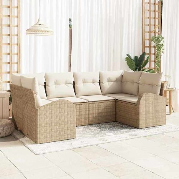 Maison Exclusive - 6 osan beige puutarhakalustesarja