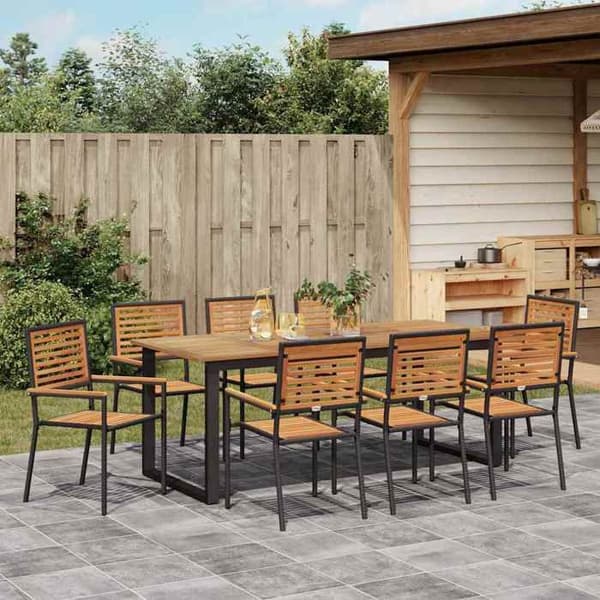 Maison Exclusive - 9 pc have spisebordssæt i sort Svart