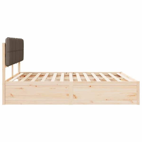 Maison Exclusive - Vuodekehys pehmustetulla päädyllä, taupe 200 x 200 cm Mol