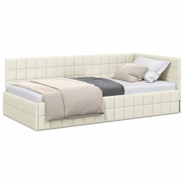 Maison Exclusive - Kulmasänky Creme 90 x 200 cm Sametti Grädde