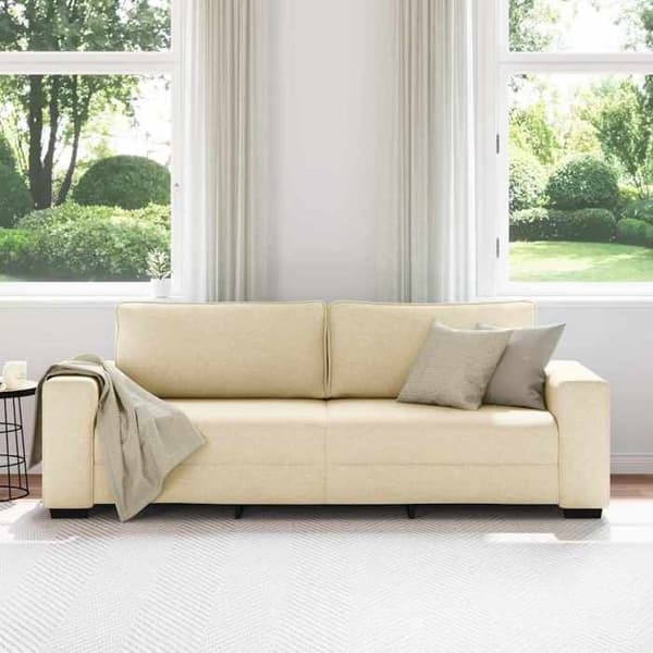 Maison Exclusive - Soffa 3 platser crème 220x77x82 cm i tyg