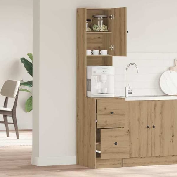 Maison Exclusive - Buffet i håndlavet egetræ 32 x 50 x 180 cm