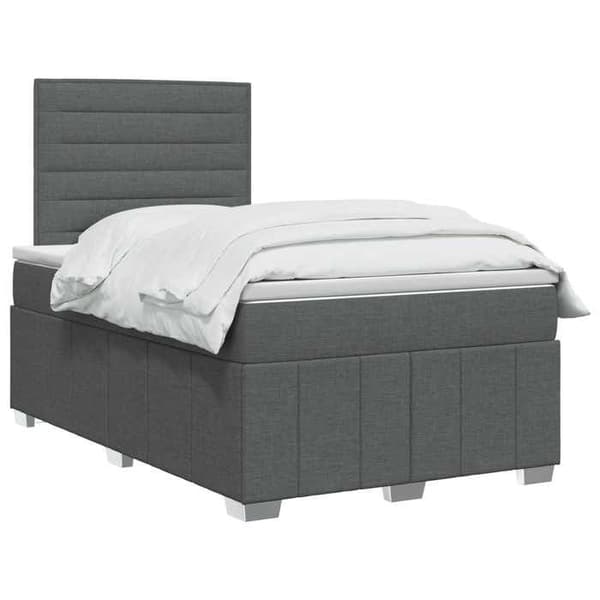 Maison Exclusive - Boxspring säng med madrass Mörkgrå 120 x 190 cm Tyg Mörkgrå