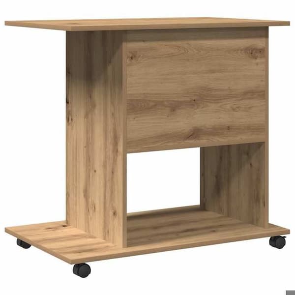 Maison Exclusive - Håndlavet computerbord i egetræ 80x50x75 cm ingeniørtræ