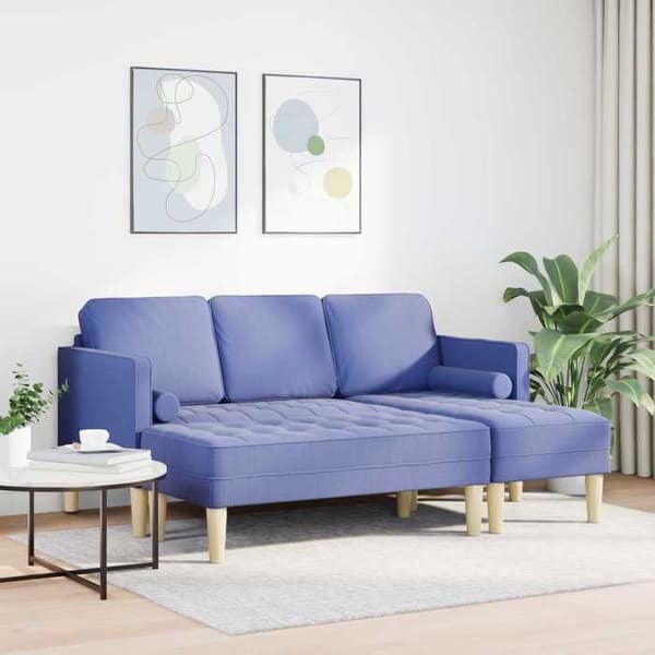 Modulär soffa - EXKLUSIV HEM - 2-delat set - Denimblå - Modulära sektioner - Robust träram denim blå