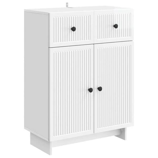 Maison Exclusive - Buffé Vit glänsande 66 x 34,5 x 90 cm Ingenjörsträ Strålande vit