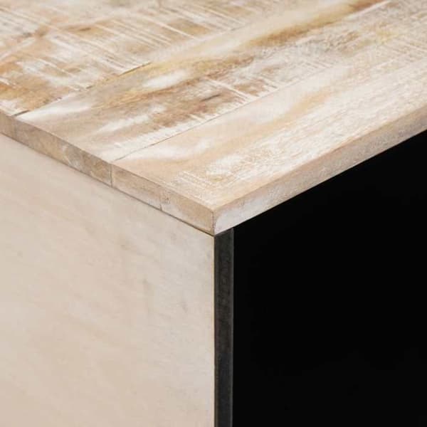 Bord - EKSKLUSIV HUS - 80 x 50 x 40 cm - Massivt mangotræ - Rektangulær - Hvid Vit