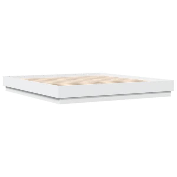 Maison Exclusive - Sängram med LED utan madrass vit 200x200 cm
