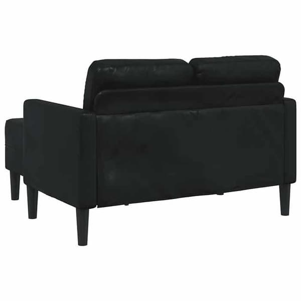 Maison Exclusive - 2-sits soffa med L-formad divan i svart 125 cm konstläder