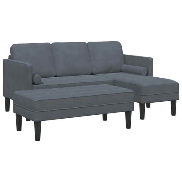 Maison Exclusive - 2-delars soffgrupp i mörkgrå polyester