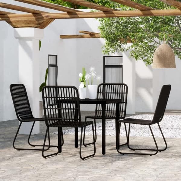 Maison Exclusive - Have spisebordssæt 5 stk Sort