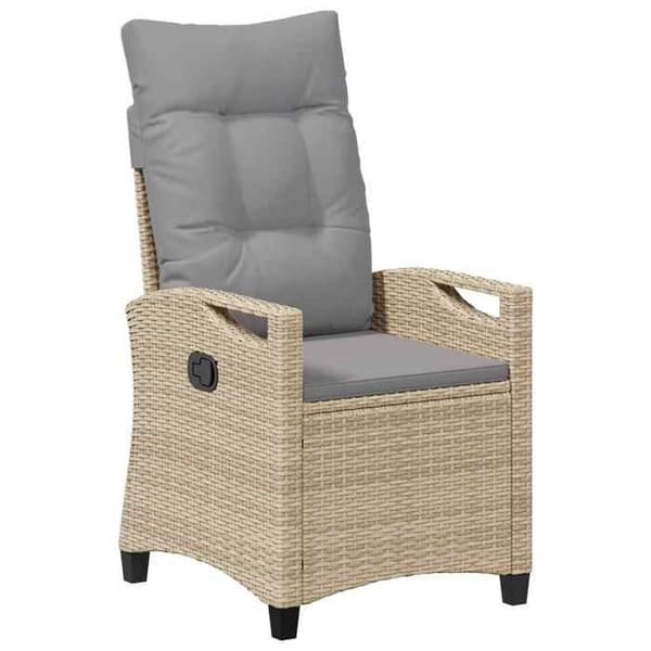 Maison Exclusive - Trädgårdsstol 2 st Beige och Ljusgrå Stål och Polyester