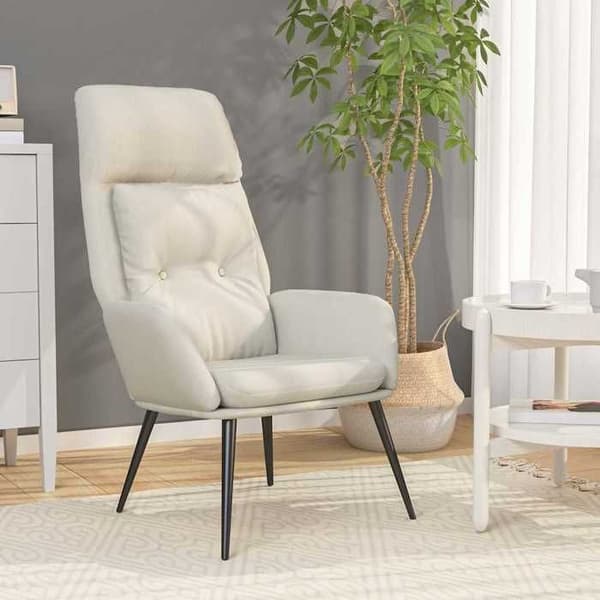 Maison Exclusive - Avkopplingsstol Creme Syntetmocka Grädde