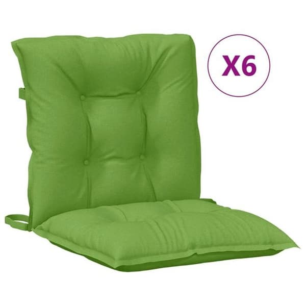 Maison Exclusive - Stolar med låg ryggstöd, 6-pack, grön blandad tyg