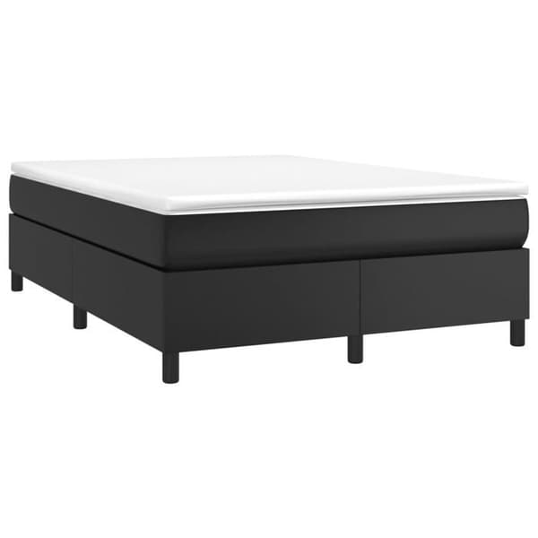 Maison Exclusive - Sengebund med sorte lameller 140x200 cm i kunstlæder