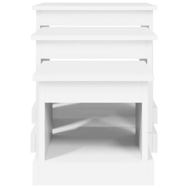 Maison Exclusive - 3 delar soffbord vit ingenjörsträ