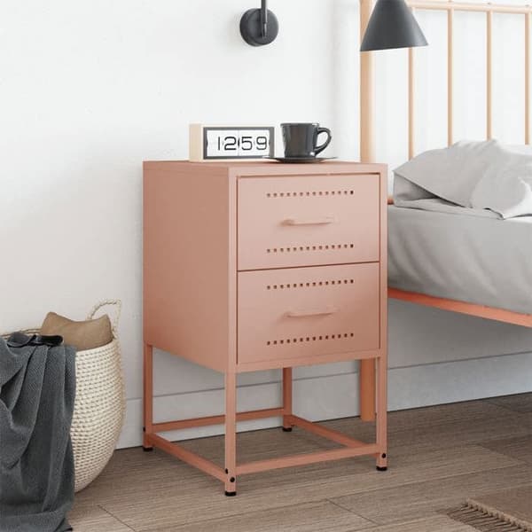 Maison Exclusive - Sängbord rosa 36x39x60,5 cm stål