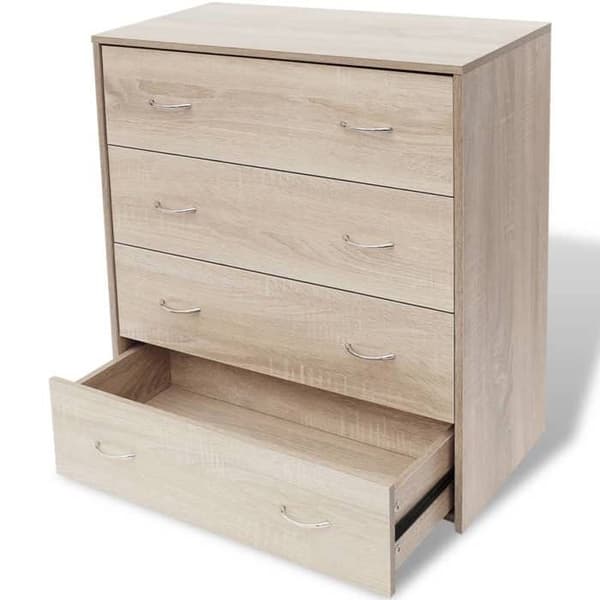 Buffet bas - Eksklusiv hus - 4 skuffer - Eg - 60 x 30,5 x 71 cm Ek