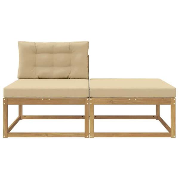 Maison Exclusive - 2-osainen Ulkopouf Valkoinen Polyesteri