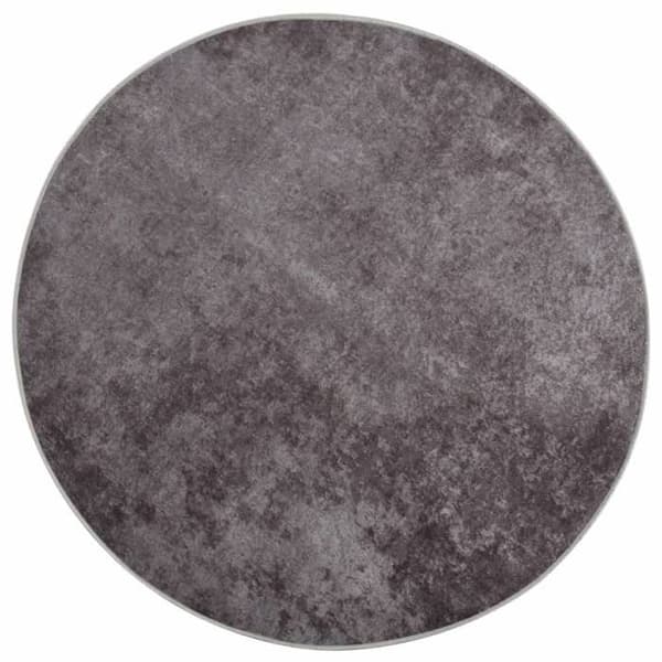 Rundt tæppe - Eksklusivt hjem - Grå - Ø 200 cm - 100% polyester velour grå