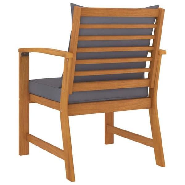 Maison Exclusive - Trädgårdsstolar set om 2 med mörkgrå kudde Akaciaträ Mörkgrå (kuddar)