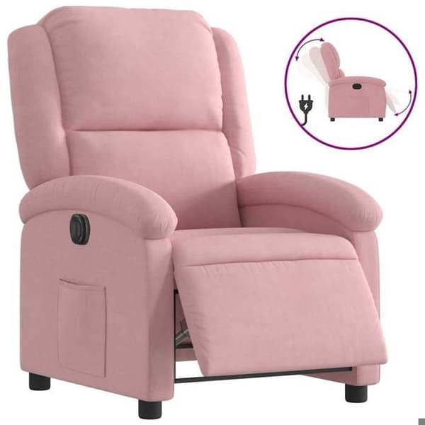 Maison Exclusive - Elektrisk lænestol i rosa velour