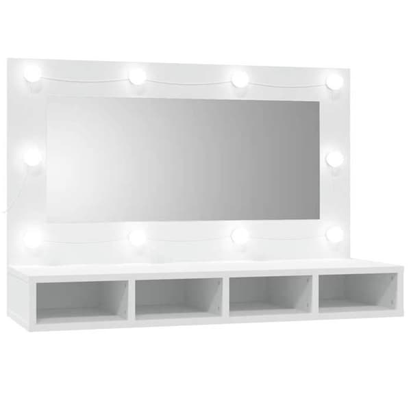 Maison Exclusive - Spegelskåp med vit LED 90x31,5x62 cm