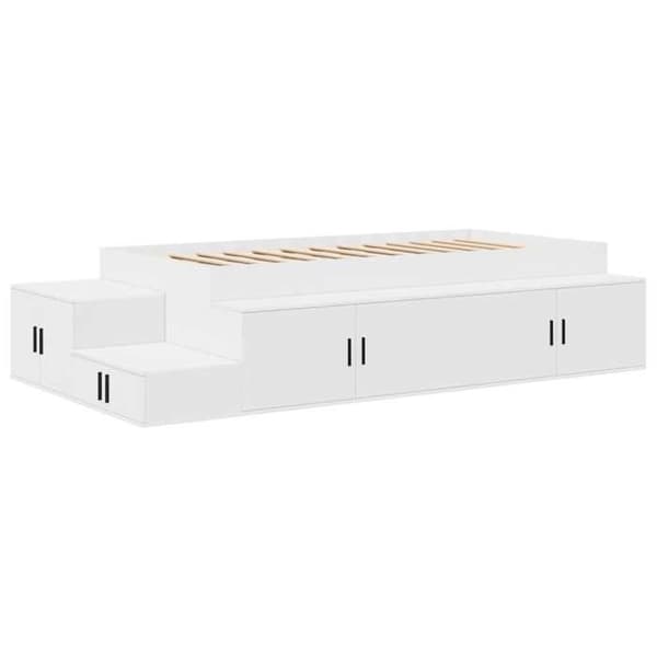 Sängram - EXKLUSIV HEM - 75 cm - Vit - Inbyggd förvaring - Lameller ingår Vit