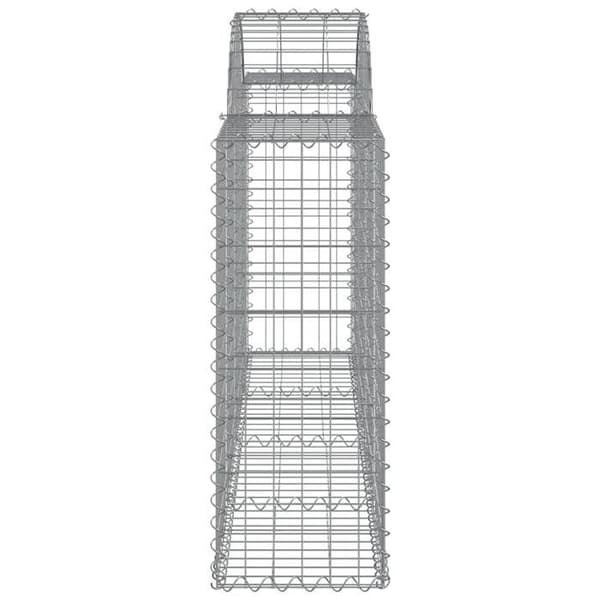 Maison Exclusive - Bågformade gabionkorgar 3 st 200x30x80/100 cm Galvaniserat stål silver-
