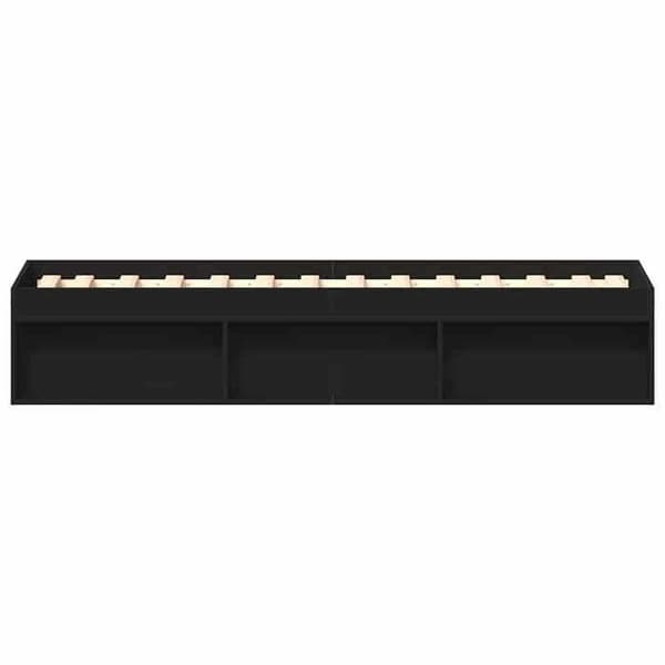 Sengestel - EKSKLUSIV HUS - 90x200 cm - Sort - 6 rum - Lamelseng Svart