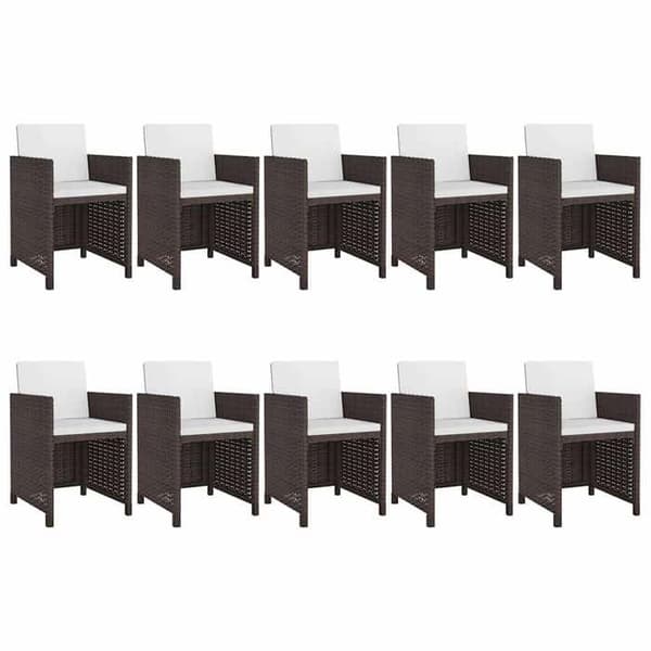 Maison Exclusive - Utomhusmatgrupp med kuddar 11 delar i flätad resin