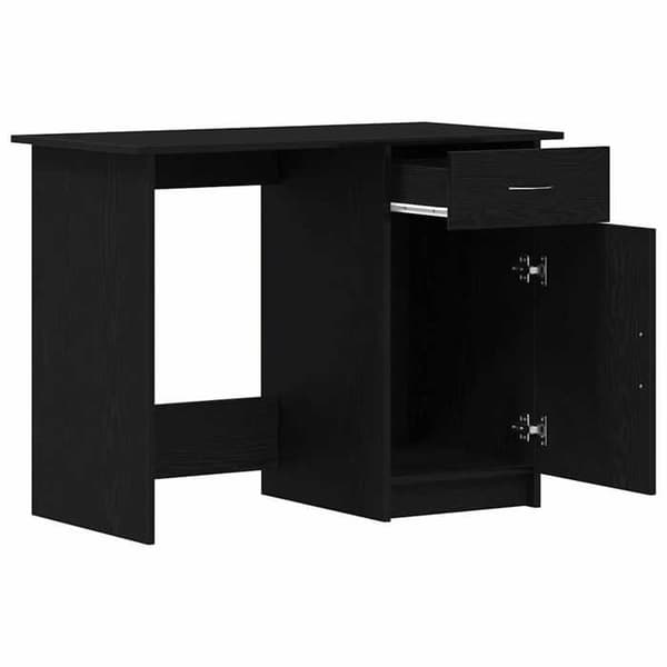 Maison Exclusive - Kontor Sort egetræ Ingeniørtræ 100 x 50 x 76 cm svart ek