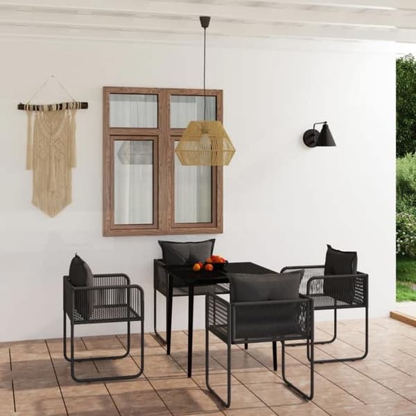 Maison Exclusive - 5 osan musta puutarhakalustesarja