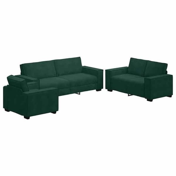 Maison Exclusive - Sæt af 3 sofaer med puder Mørkegrøn Velour