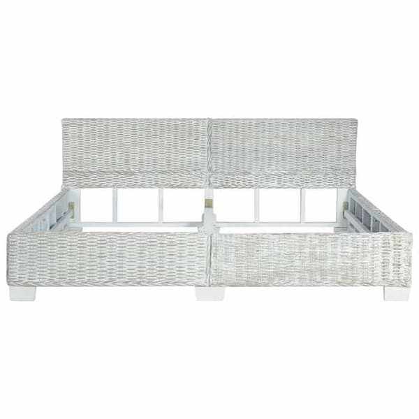 Sengestel - Eksklusiv Hus - Håndvævet Rattan - Grå - 180 x 200 cm Grå