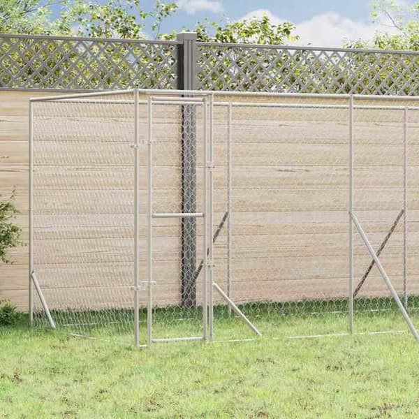 Maison Exclusive - Udendørs hundehus i sølv 6x2x2 m galvaniseret stål silver-