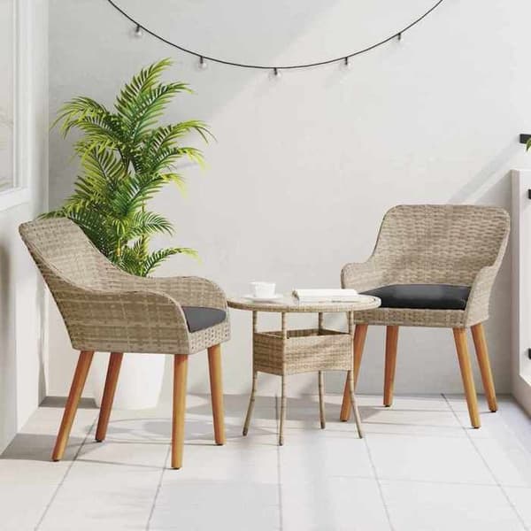 Maison Exclusive - Have stol 2 stk Lys grå polyrotin Ljusgrått